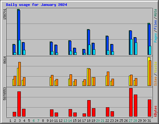 Daily usage for January 2024