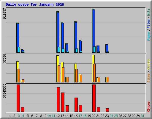 Daily usage for January 2026
